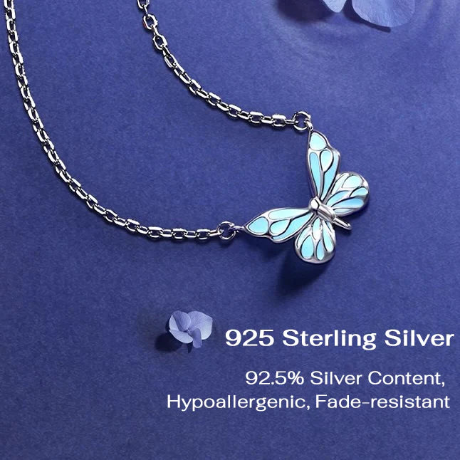 Glow in the Dark - Dream Blue Butterfly Necklace