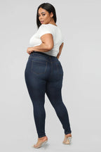Classic High Waist Skinny Jeans - Dark Denim